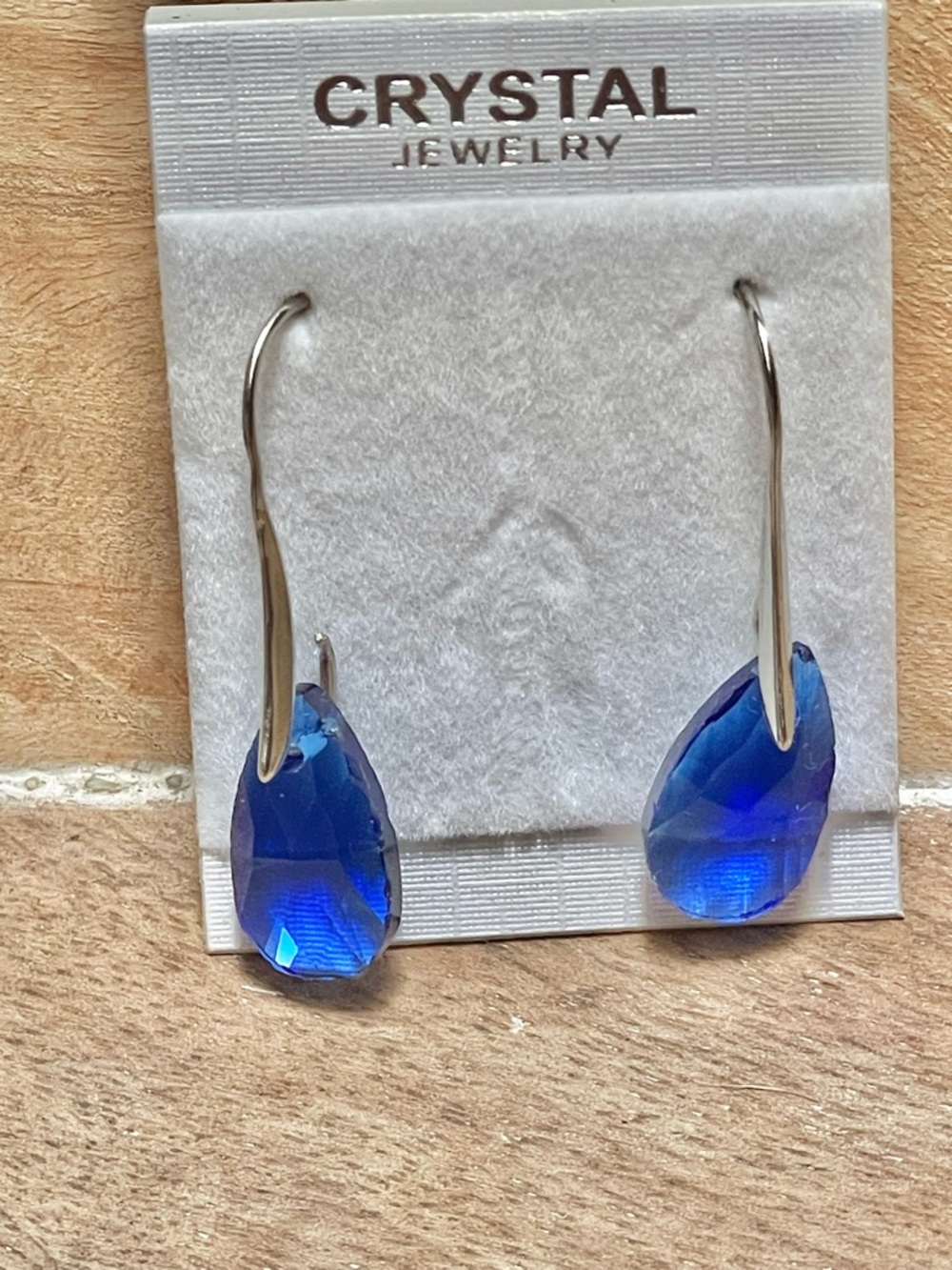 Crystal Jewelry Blue Teardrop Crystal Drop Earrings